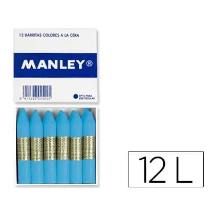 Manley Lapices cera manley unicolor celeste claro n.41 caja de 12 unidades