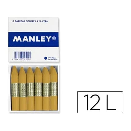 Manley Lapices cera manley unicolor ocre madera n.64 cajade 12 unidades