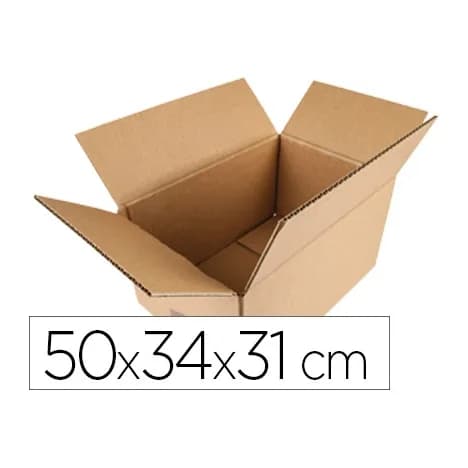 Q-connect Caja para embalar q-connect americana carton reciclado canal simple 5 mm color kraft 500x340x310 mm