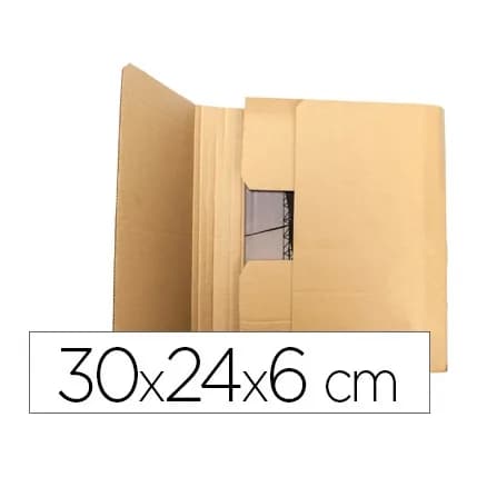 Q-connect Caja para embalar libros q-connect carton reciclado canal simple 3 mm color kraft 300x240x60 mm