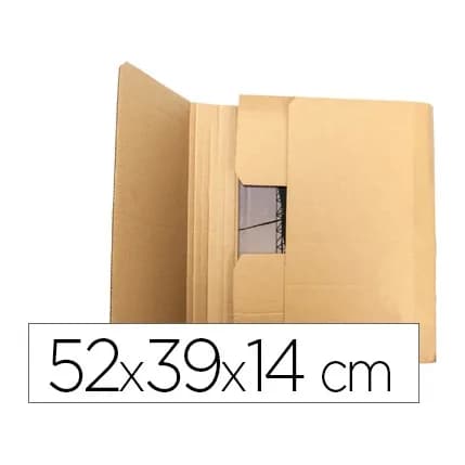 Q-connect Caja para embalar libros q-connect carton reciclado canal simple 3 mm color kraft 520x390x140 mm