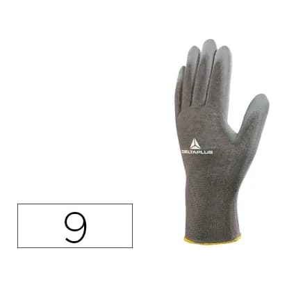 Deltaplus Guantes deltaplus poliester antideslizante lavable especial para manipulacion y manutencion gris talla 9