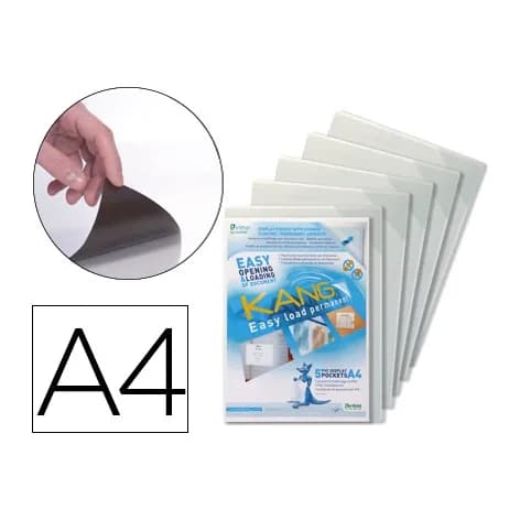 Djois Funda de presentacion djois adhesiva permanente rigida y anti reflejo din a4 pack 5 unidades