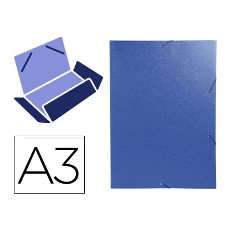 Exacompta Carpeta exacompta gomas carton simil-prespan tres solapas din a3 azul