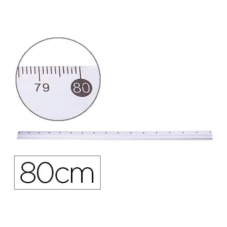 Q-connect Regla q-connect metalica aluminio 80 cm