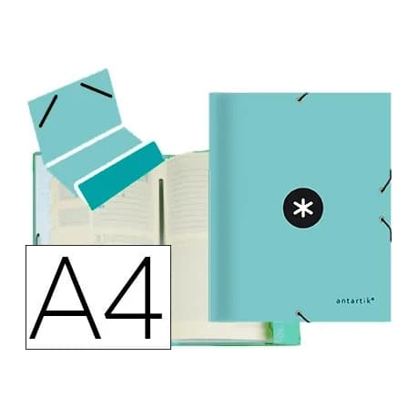Antartik Carpeta antartik clasificadora a4 12 departamentos goma carton forrado color menta