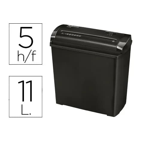 Fellowes Destructora de documentos fellowes p-25s capacidad de corte 5 hojas corte en tiras papelera 11 litros