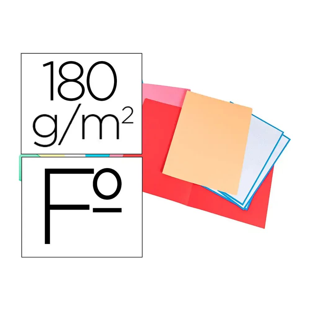 Liderpapel Subcarpeta cartulina liderpapel folio colores surtidos paquete de 25 unidades retractiladas