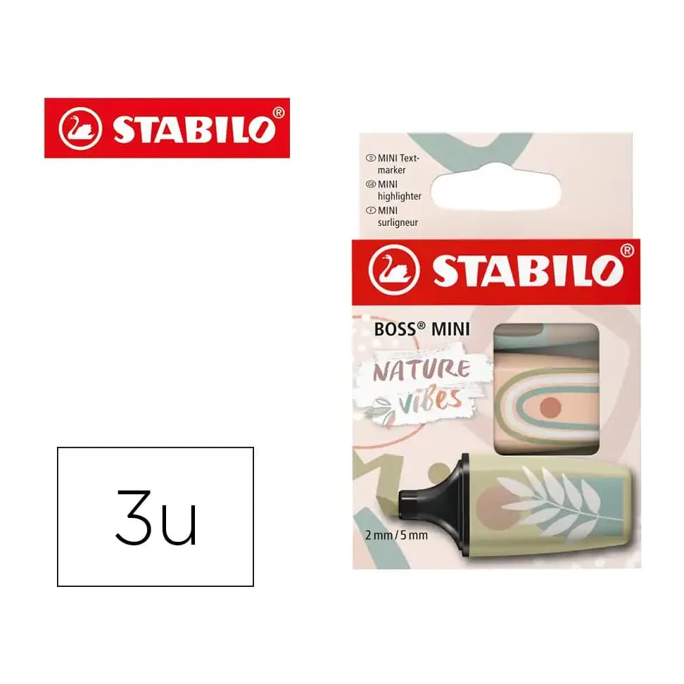 Stabilo Rotulador stabilo boss mini naturevibes estuche de 3 unidades colores surtidos