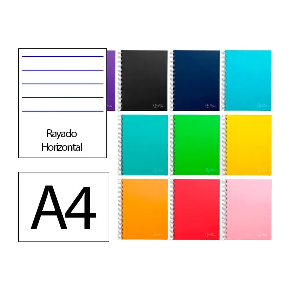 Liderpapel Cuaderno espiral liderpapel a4 micro jolly multidisciplina tapa forrada 140h 75gr 28h 5mm 112h hrtal.
