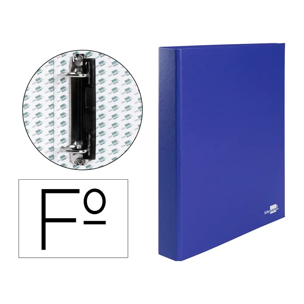 Liderpapel Carpeta de 2 anillas 25mm mixtas liderpapel folio carton forrado paper coat compresor plastico